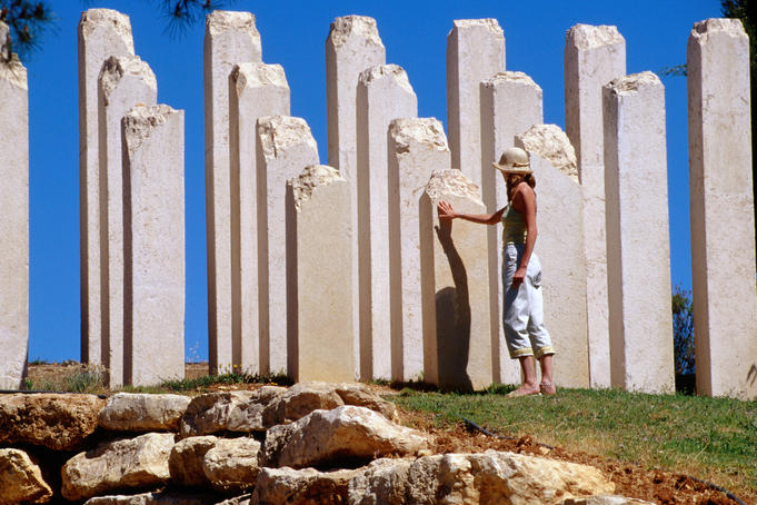 Woman at the Yad Vashem Holocaust Memorial.
