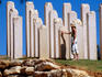 Woman at the Yad Vashem Holocaust Memorial.