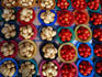 Tomatoes and potatoes for sale at street stall.