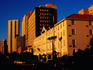 Building on Marine Drive at sunset.