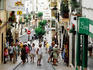 Shopping in streets of old town.