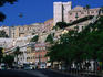Leafy Largo Carlo Felice Boulevard leading to the Bastion of St Remy in Cagliari.