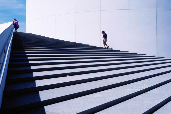 J.F. Kennedy Library stairs at Columbia Point.