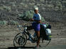 Cyclist on the road - Death Valley National Park, California