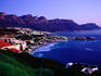Overhead of Clifton, Camps Bay with Twelve Apostles in background.