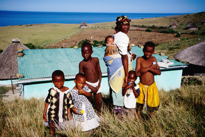 Woman with her children near Coffee Bay.