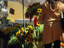 Picking sunflowers at farmer's market.
