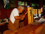 A carver working on 