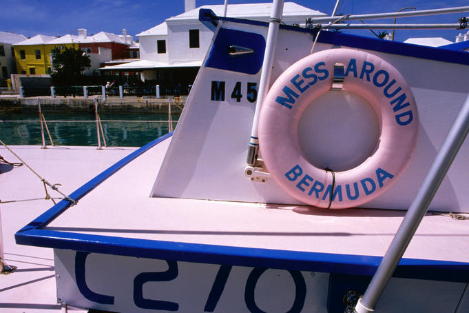 Yacht called "Mess around", St Georges Harbour.