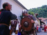 Participants in costumes at annual medieval festival.