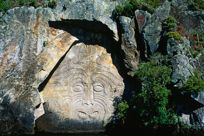 Maori carving of Ngatoro-I-Rangi, Tohunga ( High Priest ) of the Arawa People - Taupo, North Island