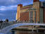 Baltic Flour Mill with Millenium Bridge in foreground.