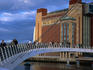 Baltic Flour Mill with Millenium Bridge in foreground.