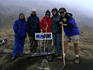 Hikers at the 4200m high Warmiwanusqa (Dead Woman's Pass) on the Inca Trail to the lost city of Machu Picchu.