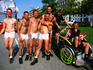Mermaid Pride Festival, happy gay boys at gay parade.
