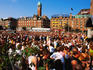 Mermaid Pride Festival, Radhustorget packed with people after gay parade.