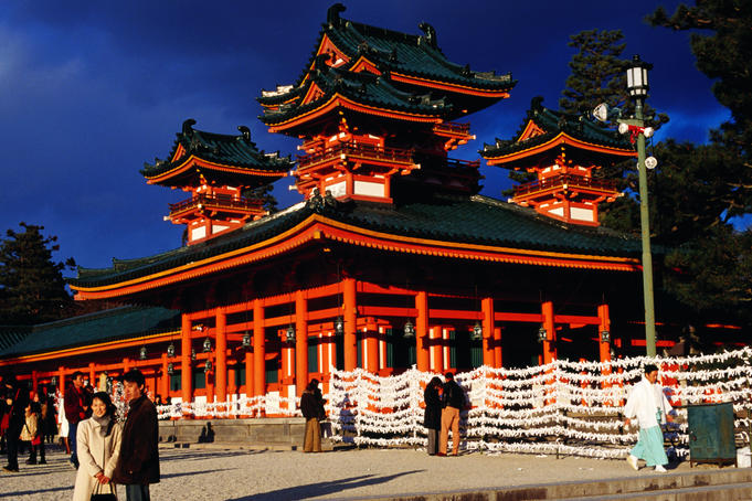 Keian Shrine complex wtih good luck wishes attached.