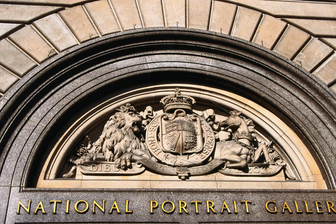 Detail from the facade of the National Portrait Gallery - London, Greater London, England