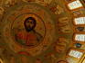 Byzantine frescoes on the dome interior of the Church of Agios Ioannis Lambadistis.