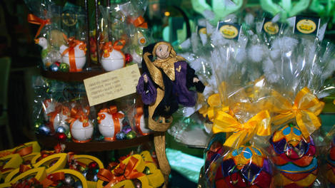 Easter eggs for sale in Brussels, Belgium is reknown for its filled chocolates or pralines