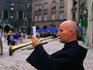 Busker performing in Main Market Square.