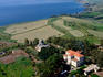 Aerial of Mount of the Beatitudes by Sea of Galilee.