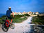 Riding along cliffs, Corsica