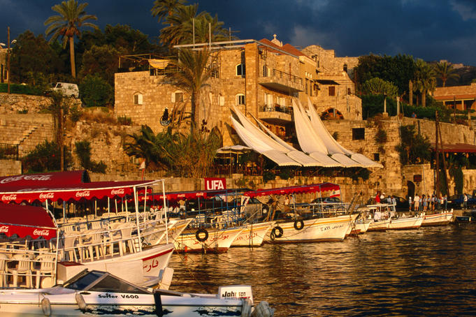 Boats on waterfront.