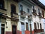 Historic balconied houses in one of Pasto's central streets.