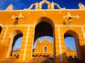 Santuario de la Virgen de Izamal of the Franciscan Monastery, Convento de San Antonio de Padua. The monastery is built from stones of the Ppapp-Hol-Chac pyramid (c. 15612-2002).
