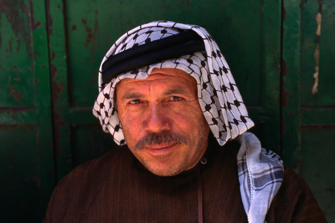 An Arab gentleman with traditional "kufeyyas" in the Old City of Jerusalem