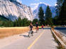 Biking through Yosemite Valley.