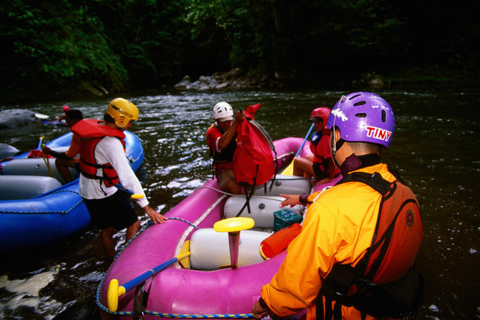 White-water rafters on Chiriqui Viejo River.