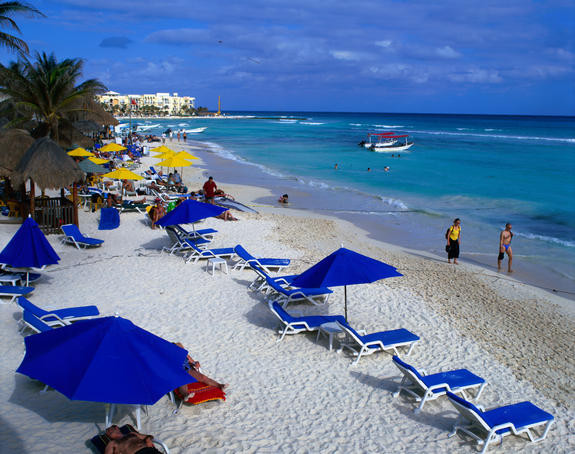 The beach, Playa del Carmen, Yucatan.