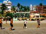 Locals playing soccer on La Madera Beach.