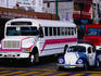 Public buses and taxis in old town.