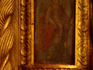 Detail of gilded altar niche with painting in the Church of Metaben in Santa Ana.