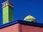 Colourfully painted chimney, San Miguel de Allende