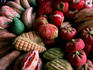 Marzipan candles and vegetables from Merida.