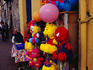 Variety of pinatas for sale at a shop on the Plaza de la Independencia in Quito.