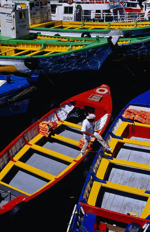Boats moored at Muelle Prat (Harbour).