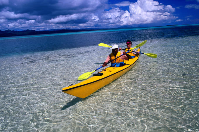 Sea kayakers off Manus Island.