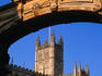 Looking through archway over York Street to the Bath Abbey.
