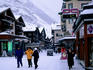 Main street in montain village of Zermatt, Swiss Alps.