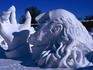 Ice sculpture, common during annual Winter Carnival.