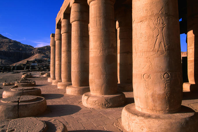 Columns at 13th century BC Ramses III Great Hypostle Hall.