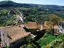 View from medieval hilltop town to surrounding vineyards.