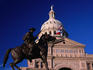 Texas Ranger statue in front of State Capitol Building.