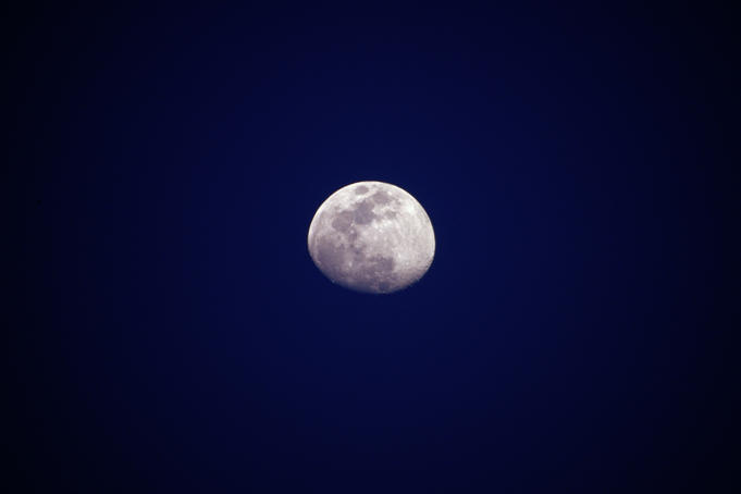 Three quarter moon rise.