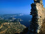 near the ruins of Angelokastro on Corfu, a 13th century fortress set on an inaccessible pinnacle.